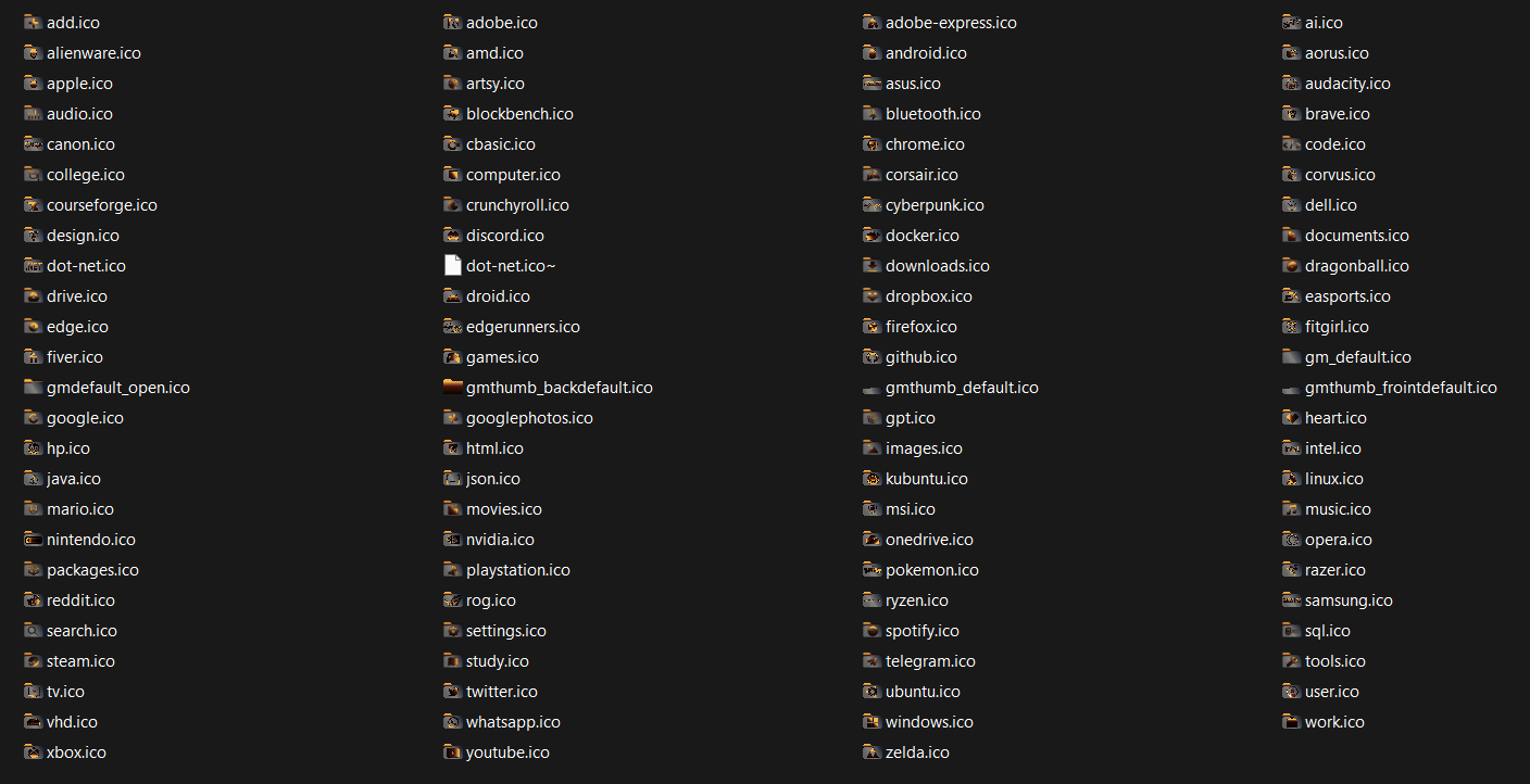 Gunmetal themed icon set preview
